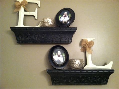 Master bathroom shelving from hobby lobby out daughters initial with