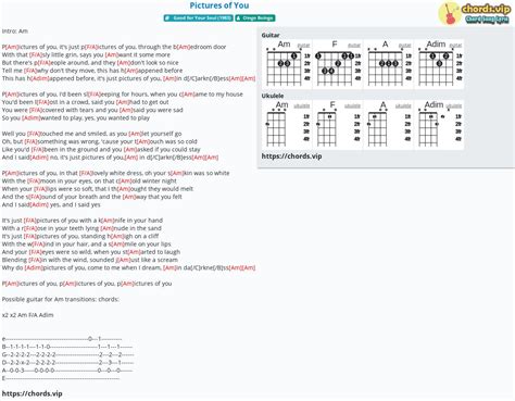 Chord Pictures Of You Tab Song Lyric Sheet Guitar Ukulele