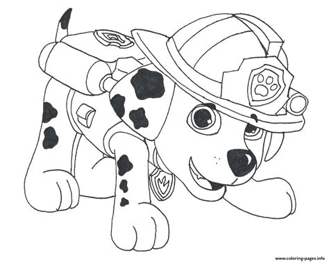 Paw Patrol Marshall Draw 2 Coloring Pages Printable