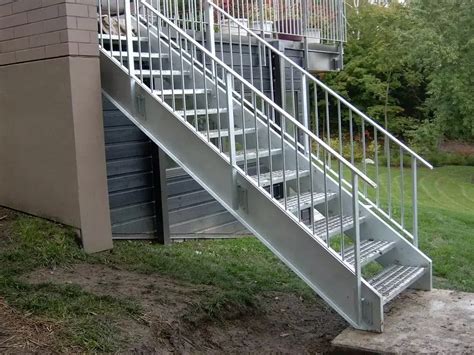 Outdoor Industrial Metal Staircase Galvanized Steel Stair Steel Ladder