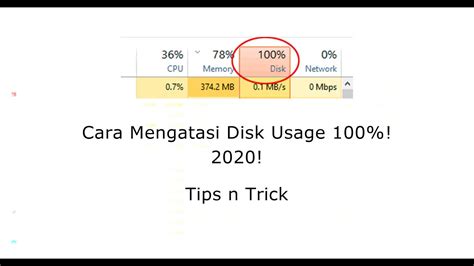 Cara Mengatasi Disk Usage Pc Laptop Youtube