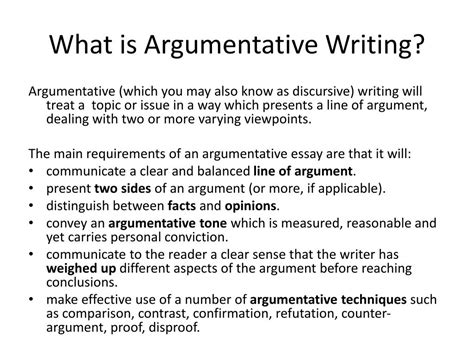 Ppt Argumentative Writing Powerpoint Presentation Free Download Id