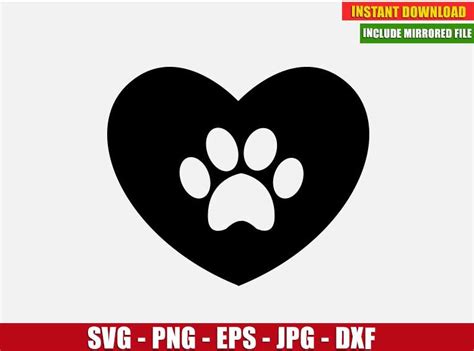 ⭐ Free Svg Cut File Dog Paw Heart For Cricut And Silhouette Digital