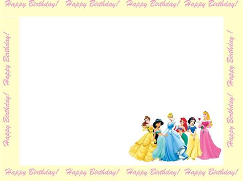 6 Free Borders For Birthday Invitations Disney Princess Invitations