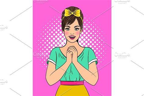 Amazed And Excited Cartoon Girl Girl Cartoon Cartoon Illustration