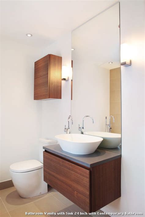 Single bathroom vanity set in white. Bathroom Vanity With Sink 24 Inch