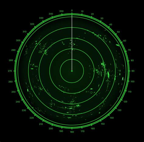 Ship radar, sonar screen, military target aim scan 12682801 Vector Art