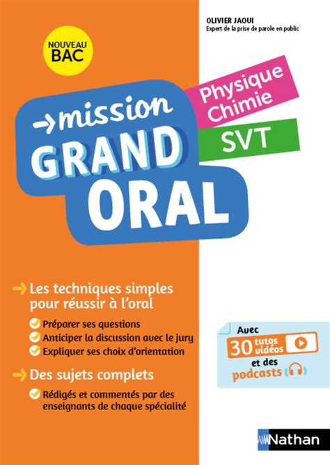Mission Grand Oral Physique Chimie SVT Terminale Bac 2024