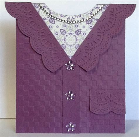 Cardigan Card Using Stampin Up Delicate Designs Embossing Folder For
