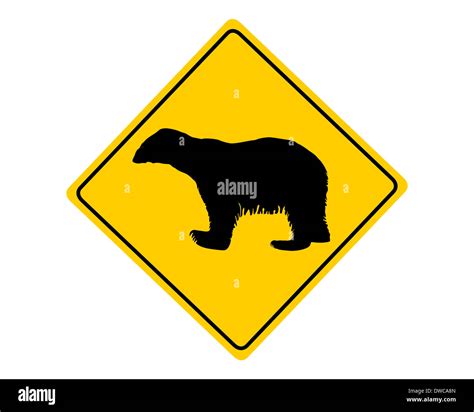 Polar Bear Warning Sign Stock Photo Alamy