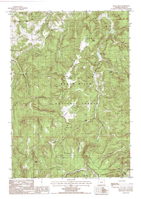 Black Hills Topographic Map Wy Usgs Topo Quad 44104e4