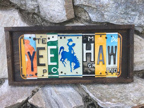 Yee Haw Sign License Plate Sign Cowboy Decor Country Life Etsy
