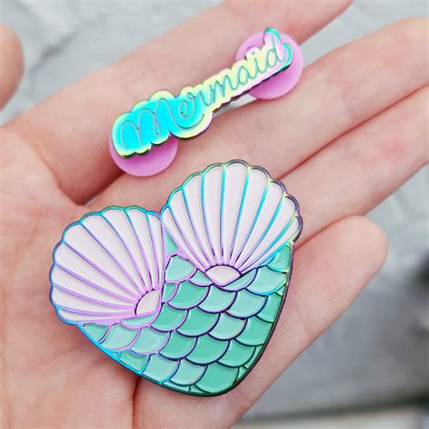 Rainbow Metal Pin Sets Mermaid Pin Mermaid Accessories Rainbow Metal