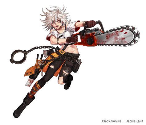Black Survival Jackie Black Survival Chainsaw Anime Character
