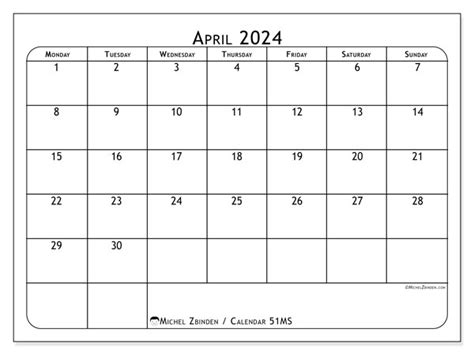 Calendar April 2024 51ms Michel Zbinden Za