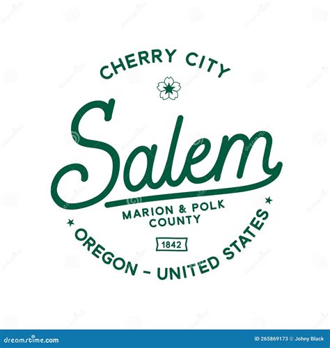 Salem, Oregon. Cherry City. Vector Design Template. Stock Vector