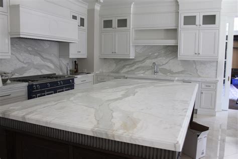 Calcutta Marble Countertops In The Kitchen