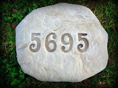 House Number Rock Sign Hand Crafted By Settinginstone On Etsy