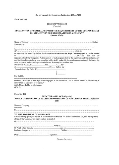 2 set out matter declared to in numbered paragraphs. THE COMPANIES ACT (Cap. 486) DECLARATION OF