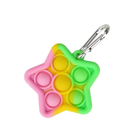 Star Keychain Pop It Fidget Anti Stress Toys Popping Fidgets