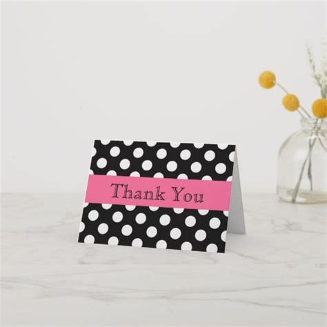 Pretty Polka Dot Thank You Note Card Thank You Note