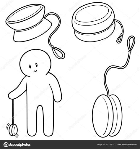 Animado: yoyo para colorear | Vector Conjunto Yoyo — Vector de stock