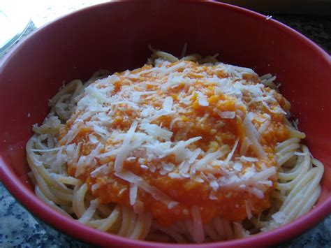 Recetario De Azaera Espaguetis Con Salsa De Zanahoria Y Parmesano