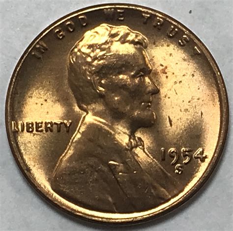 1954 S Lincoln Wheat Cent High Grade Red Uncirculated San Francisco