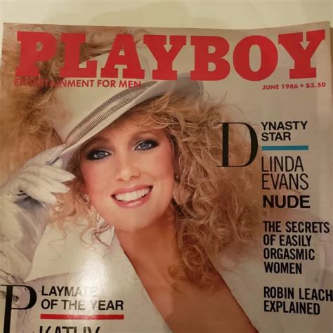 Playboy Magazine June Pmoy Kathy Shower On Cover Linda Evans Nude