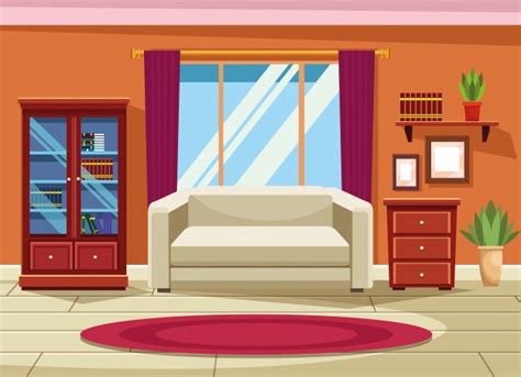 Free Vector House Interior With Furniture Scenery Interior Da Casa
