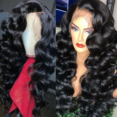 Buy Black Loose Body Wave Brazilian Human Hair Wig Lace Front Wigs Pre