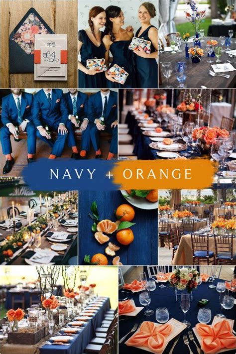 Navy Blue And Orange Wedding Color Ideas Colors For Wedding