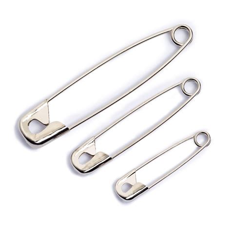 Bright Nickel Plated 2 Inch Steel Safety Pins Quantity Per Pack 500