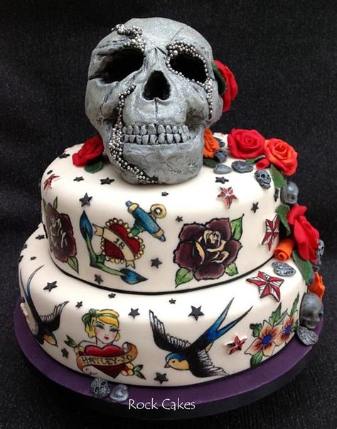 Tattoos And Skulls Cake By Rockcakes Cakesdecor