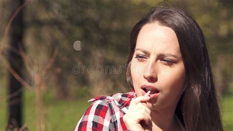Beautiful Girl Licks Candy On A Stick Stock Footage Video Of Cute