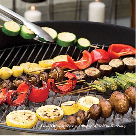 Simply insert the meat of choice into the canal, insert a skewer while pressing! Recipe: Summer Vegetable Kabobs - The BBQ Diet
