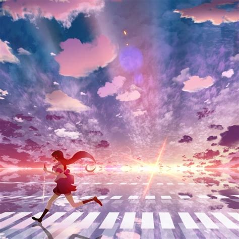 512x512 Girl Anime Sky 512x512 Resolution Wallpaper Hd Anime 4k