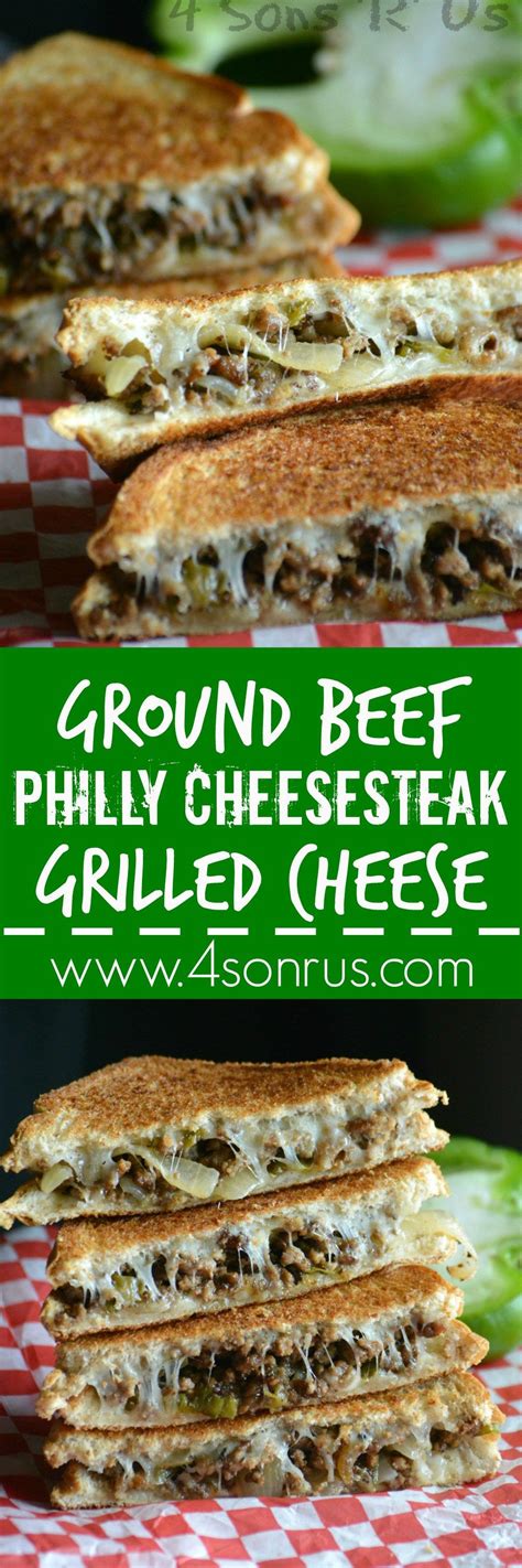 Speaking of comfort food, soup is always a classic. Ground Beef Philly Cheesesteak Grilled Cheese | Recipe ...