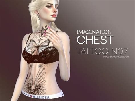 Pralinesims Chest Tattoo N07 Cool Chest Tattoos Chest Tattoos For