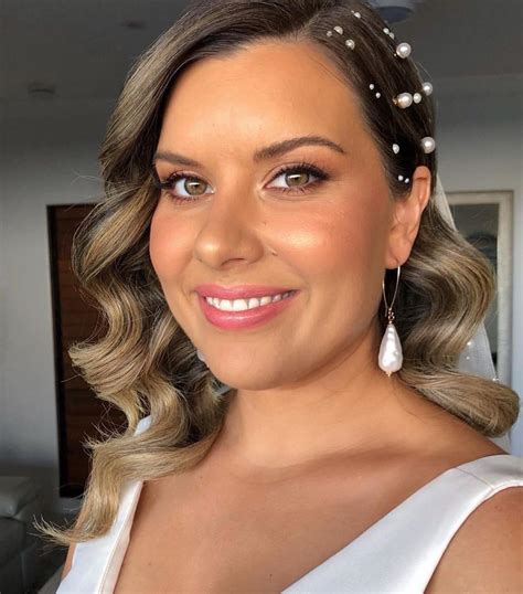 bridal hair and hair education on instagram “modern glam waves pearls 🤍 my beautiful bride
