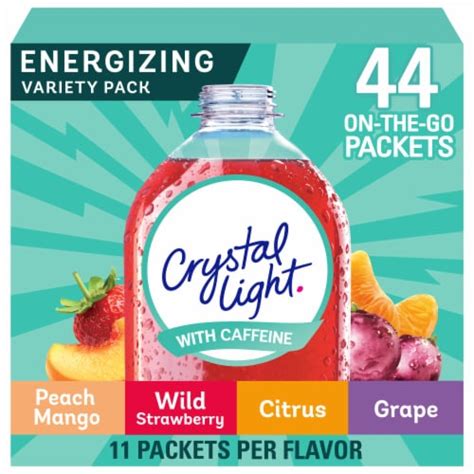 Crystal Light With Caffeine On The Go Drink Mix Packets Variety Pack