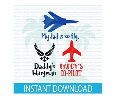 Pilot Svg Daddys Wingman Svg Fathers Day Svg