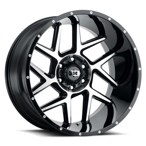 22 Vision Sliver 360 Gloss Black Machined Face Wheel 22x12 6x55 57mm