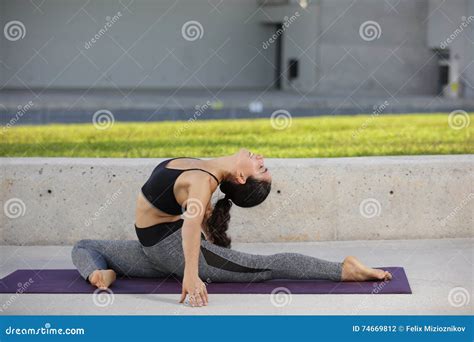 Backwards Bend Yoga Pose Stock Photo Image Of Outdoors 74669812