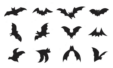 Premium Vector Bat Silhouettes Set Isolated On White Background