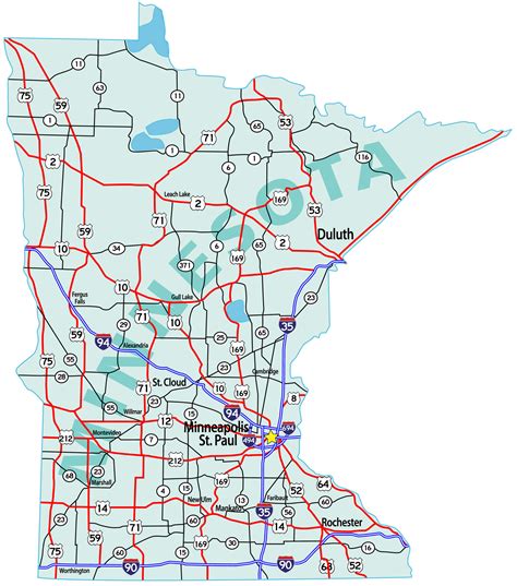 Road Map Of Minnesota Highways