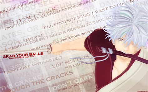 Gintama Wallpaper Grab Your Balls And Fight With Your Soul Minitokyo