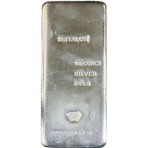 100 Oz Silver Metalor Bars