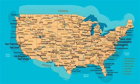 ᐈ Mapas De Estados Unidos De America Usa O Eeuu Para Descargar