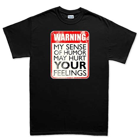 Customisedperfection Mens Warning Sense Of Humour Humor Funny T Shirt Tee Top Quality Cotton